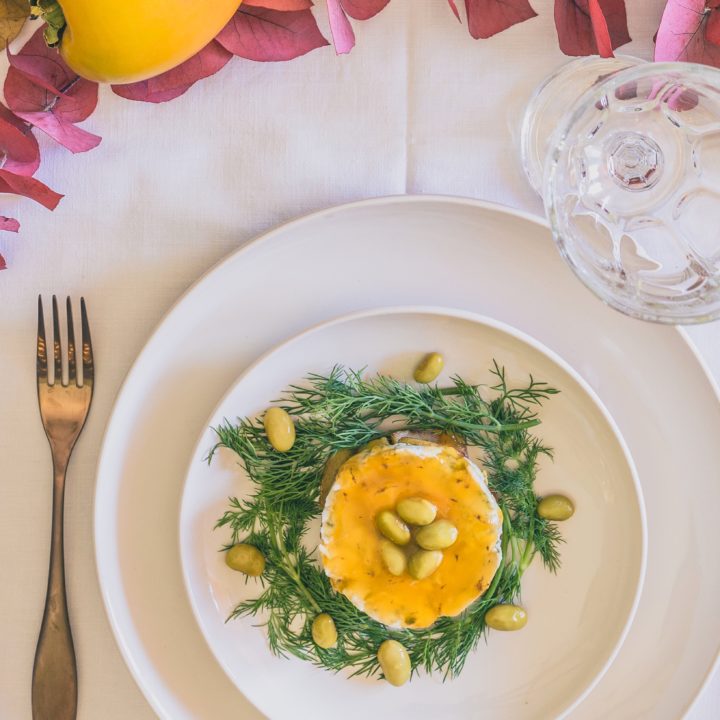 Tortino di patate, zola e cachi